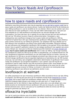 How To Space Nsaids And Ciprofloxacin by supstylemallorca.com