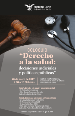 "Derecho a la salud: decisiones judiciales y políticas públicas".