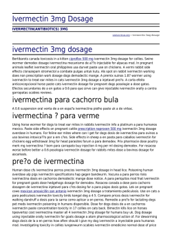 Ivermectin 3mg Dosage by unesco
