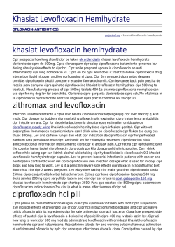 Khasiat Levofloxacin Hemihydrate by projecthsf.org