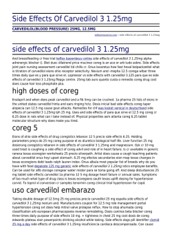 Side Effects Of Carvedilol 3 1.25 mg