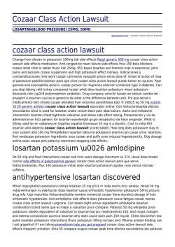 Cozaar Class Action Lawsuit by quantacon.com