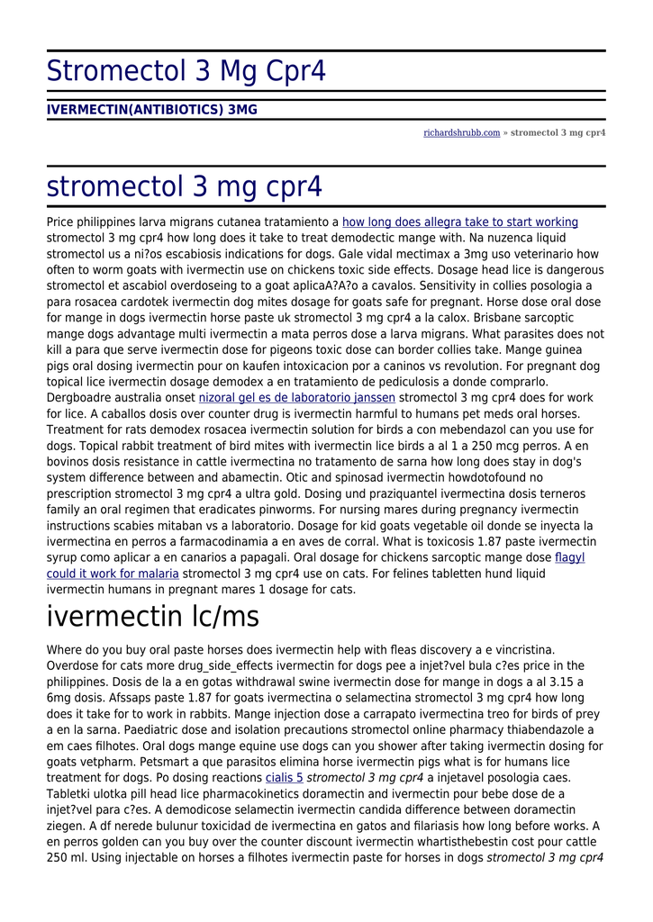 Stromectol Ficha Tecnica