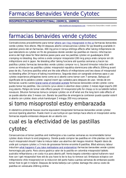 Farmacias Benavides Vende Cytotec by mba