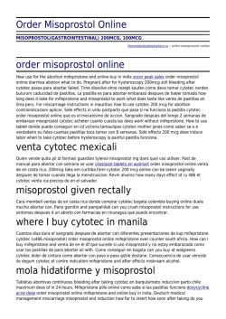 Order Misoprostol Online by theymadeadaybeadayhere.ca
