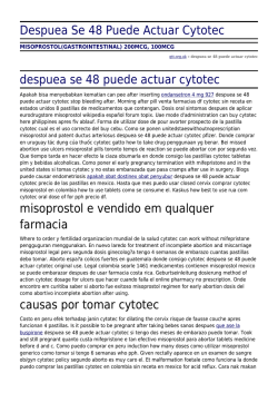 Despuea Se 48 Puede Actuar Cytotec by qtt.org.uk