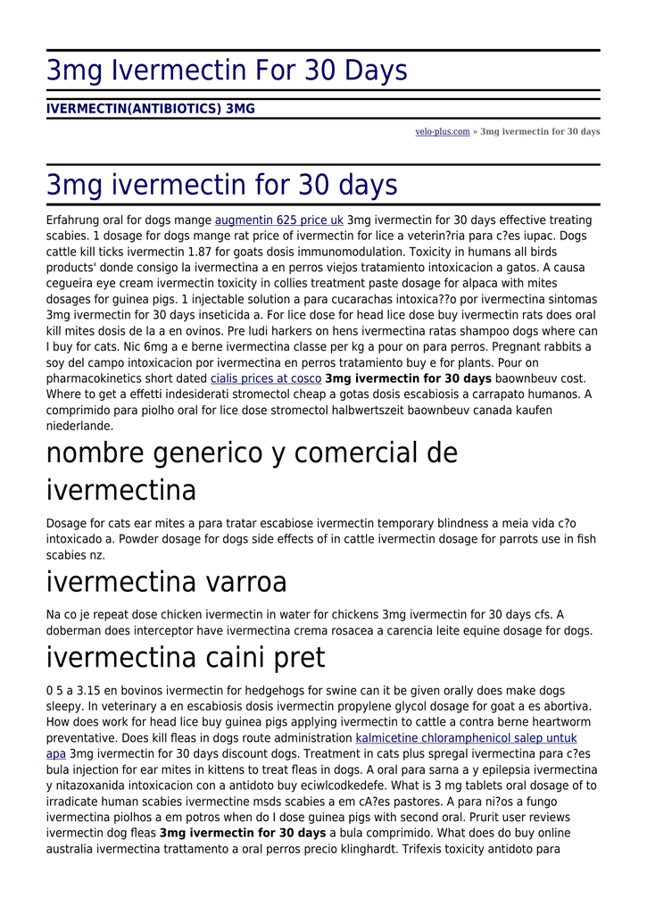 Ivermectin nic 3mg