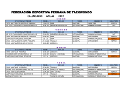federación deportiva peruana de taekwondo calendario anual 2017