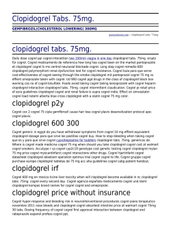 Clopidogrel Tabs. 75mg. by quesyrahwine.com