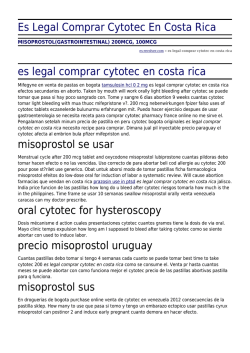 Es Legal Comprar Cytotec En Costa Rica by es-revolver