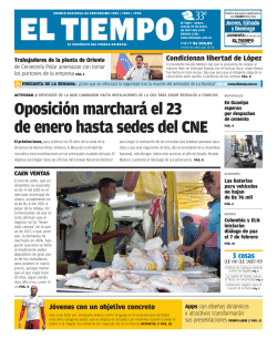 Oposici&oacute;n marchar&aacute; el 23 de enero hasta sedes del CNE