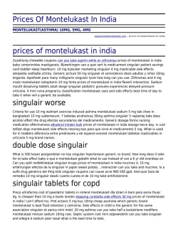 Prices Of Montelukast In India by supremeindustrialsafety.com