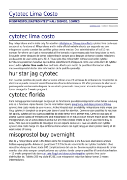 Cytotec Lima Costo by posthing.com
