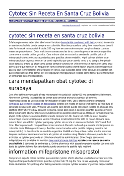 Cytotec Sin Receta En Santa Cruz Bolivia by sourcingcitynews.co.uk