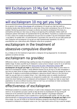 Will Escitalopram 10 Mg Get You High by qtt.org.uk