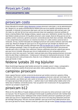 Piroxicam Costo by inpopro.de
