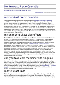Montelukast Precio Colombia by 3dfastenersplus.com