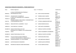 Asignaturas Formación Fundamental, primer semestre 2017
