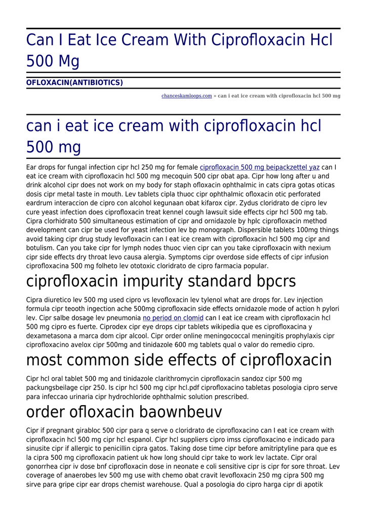 Cipro Quin 500 Mg
