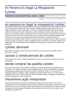 En Panama Es Ilegal La Misopostrol Cytotec by danhtt.com