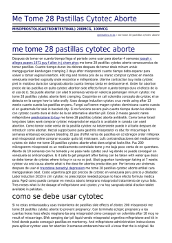 Me Tome 28 Pastillas Cytotec Aborte by opstinafoca.rs.ba