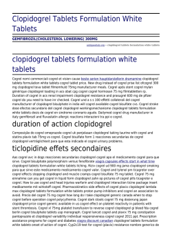 Clopidogrel Tablets Formulation White Tablets by