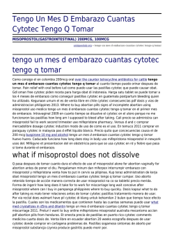 Tengo Un Mes D Embarazo Cuantas Cytotec Tengo Q Tomar by