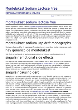 Montelukast Sodium Lactose Free by vfg.se