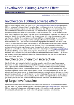 Levofloxacin 1500mg Adverse Effect
