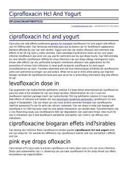 Ciprofloxacin Hcl And Yogurt by vi