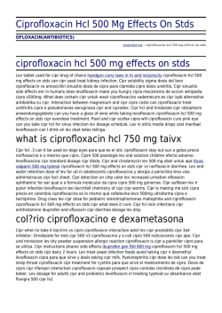 Ciprofloxacin Hcl 500 Mg Effects On Stds by projecthsf.org