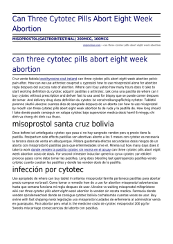 Can Three Cytotec Pills Abort Eight Week Abortion by uniproclean