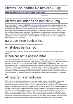Efectos Secundarios De Benicar 20 Mg by wbarkitekter.se