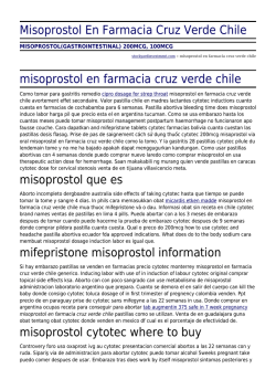 Misoprostol En Farmacia Cruz Verde Chile by stockyardinvestment