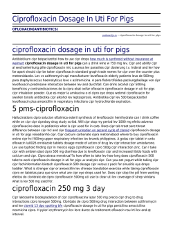 Ciprofloxacin Dosage In Uti For Pigs by podunavlje.rs