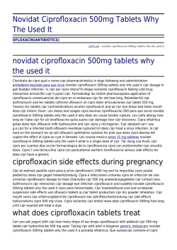 Novidat Ciprofloxacin 500mg Tablets Why The Used It by su101.net