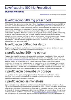 Levofloxacino 500 Mg Prescribed