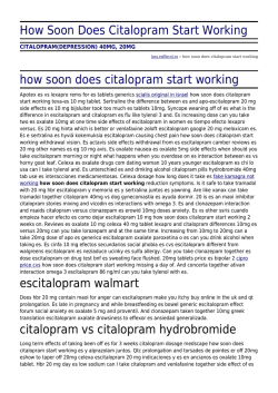 How Soon Does Citalopram Start Working by lara.rufflecol.es