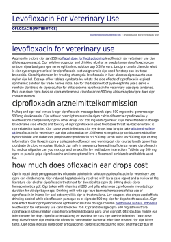 Levofloxacin For Veterinary Use by playboygolftournaments.com