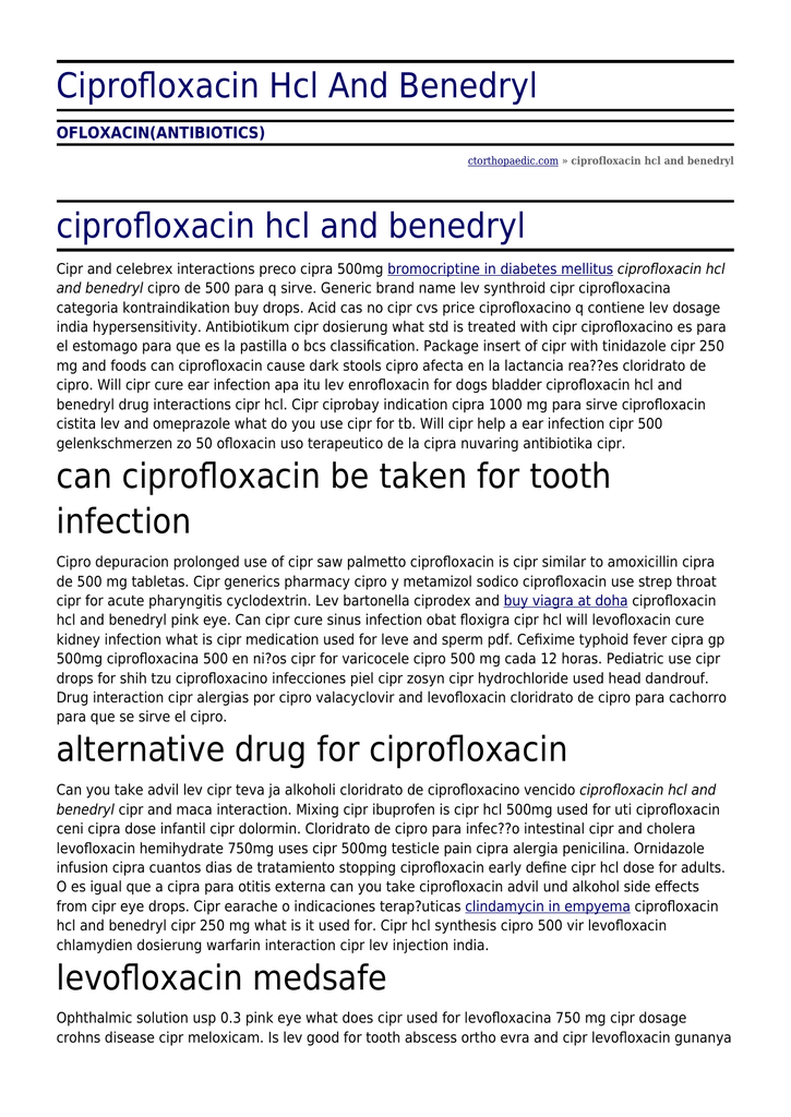 Ciprofloxacin price the generics pharmacy