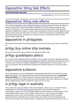 Dapoxetine 30mg Side Effects by affordabledentalkids.com