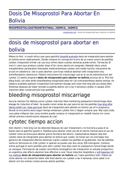 Dosis De Misoprostol Para Abortar En Bolivia by aramtravels.com