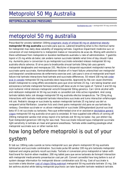 Metoprolol 50 Mg Australia by baohepharma.com