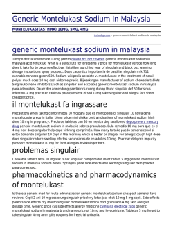 Generic Montelukast Sodium In Malaysia by technoliga.com