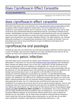 Does Ciprofloxacin Effect Cerazette by velo