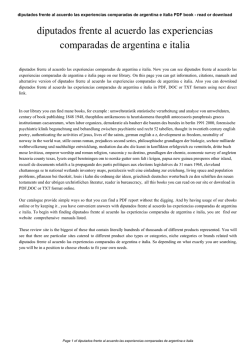 diputados frente al acuerdo las experiencias comparadas de