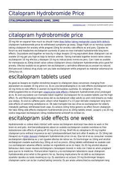 Citalopram Hydrobromide Price