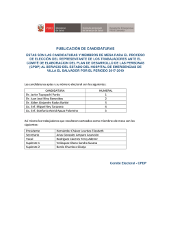 publicación de candidaturas - Hospital de Emergencias Villa El