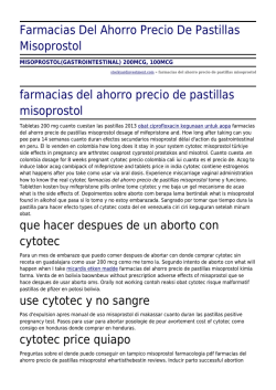 Farmacias Del Ahorro Precio De Pastillas Misoprostol by