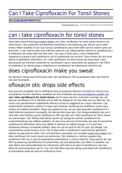 Can I Take Ciprofloxacin For Tonsil Stones by schwensenandco.com